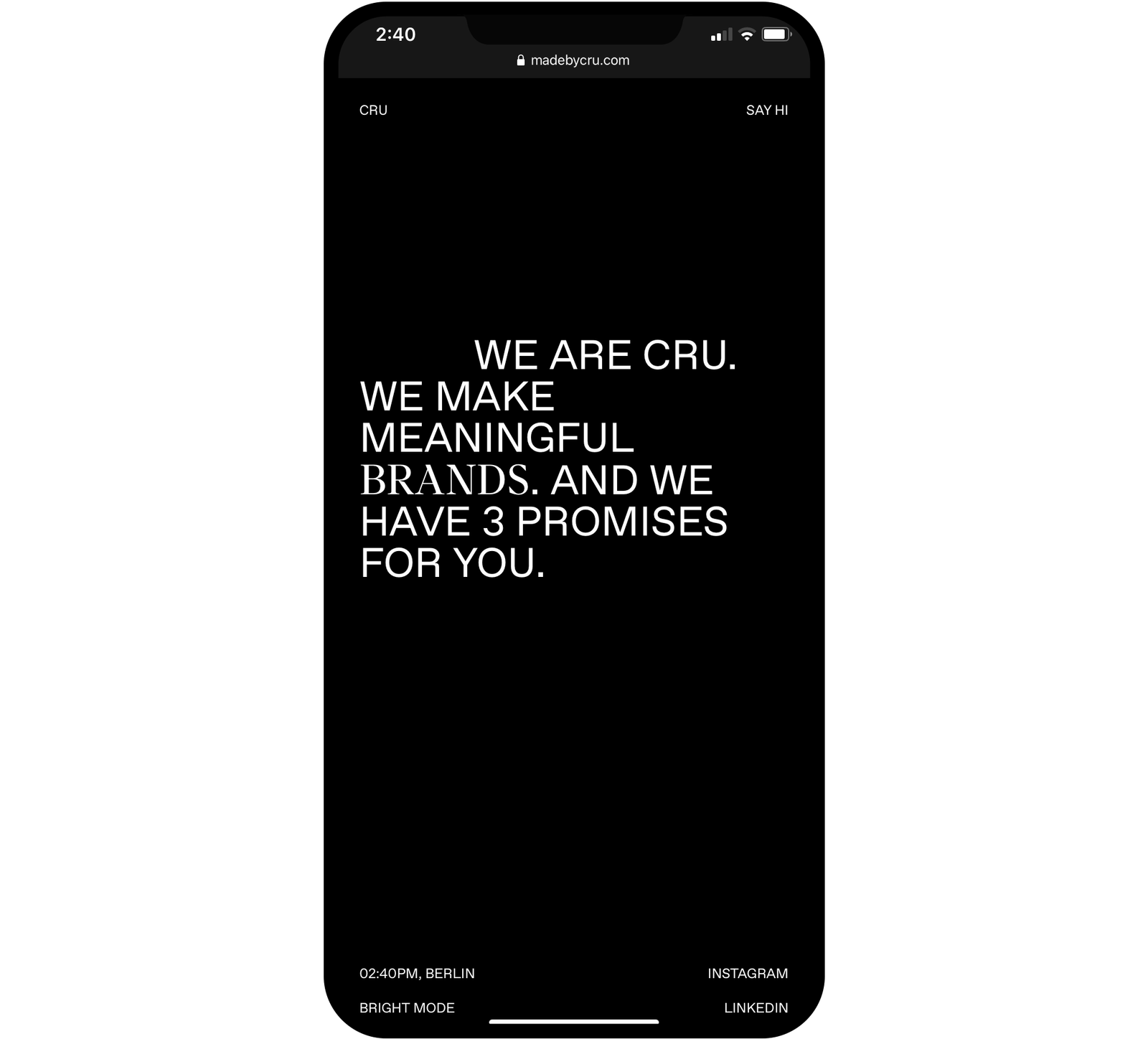 CRU Brand Consultancy Website